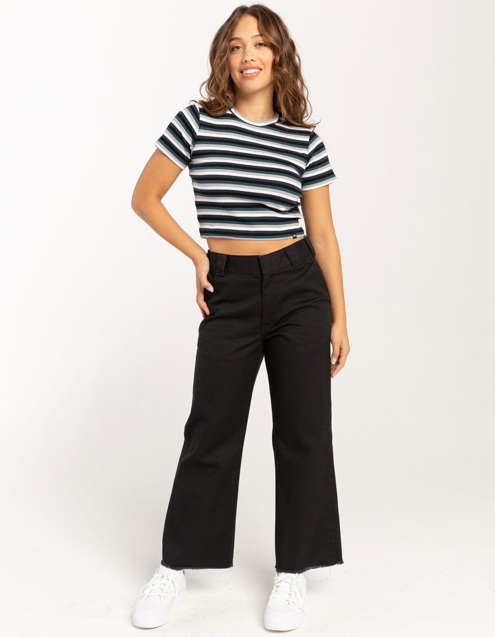 DICKIES Womens Stripe Baby Tee - BLACK COMBO Product Image