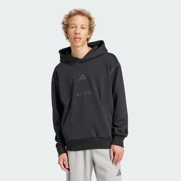 adidas ALL SZN Fleece Graphic Hoodie Black S Mens Product Image