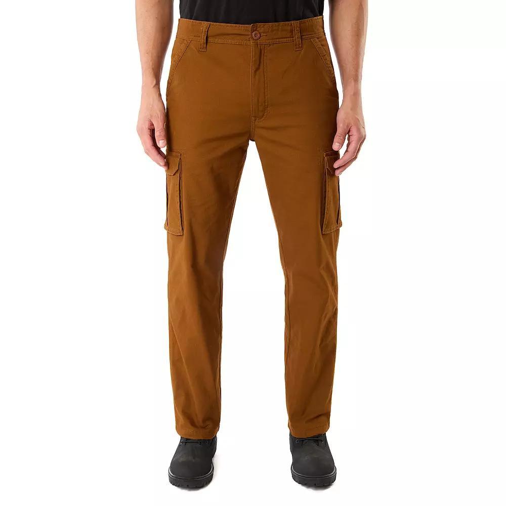 Men's Smith's Workwear Relaxed-Fit Print Fleece-Lined Cargo Canvas Pants, Size: 40 X 32, Brown Product Image