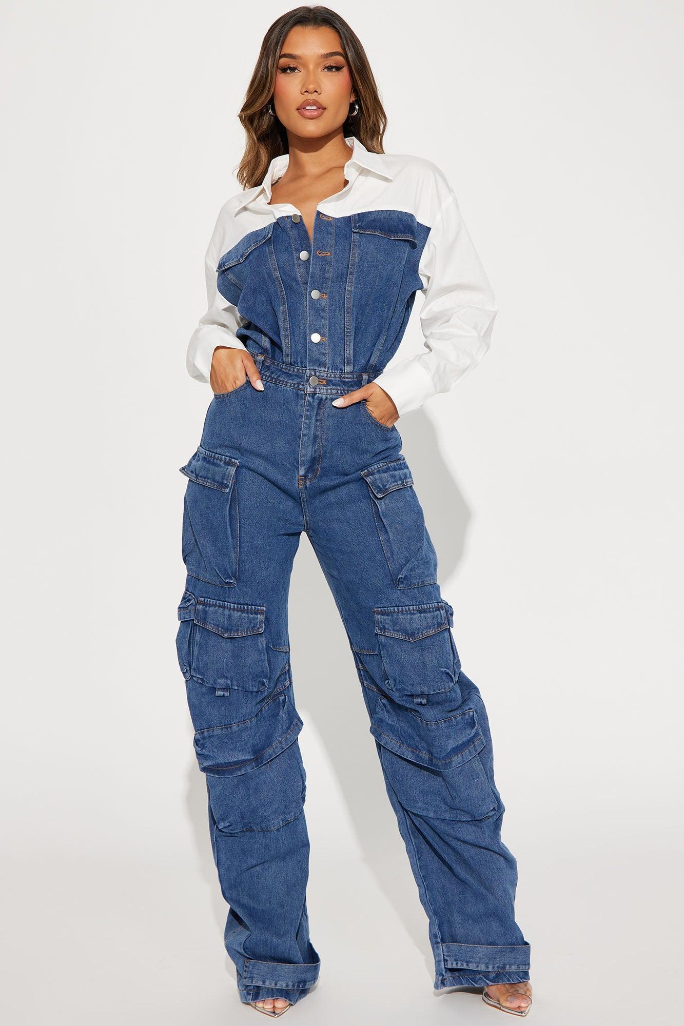 If You Want To Denim Jumpsuit - Medium Wash Product Image