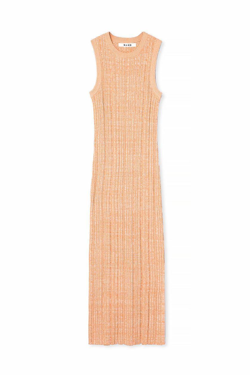 Knitted Ribbed Sleeveless Midi Dress Product Image