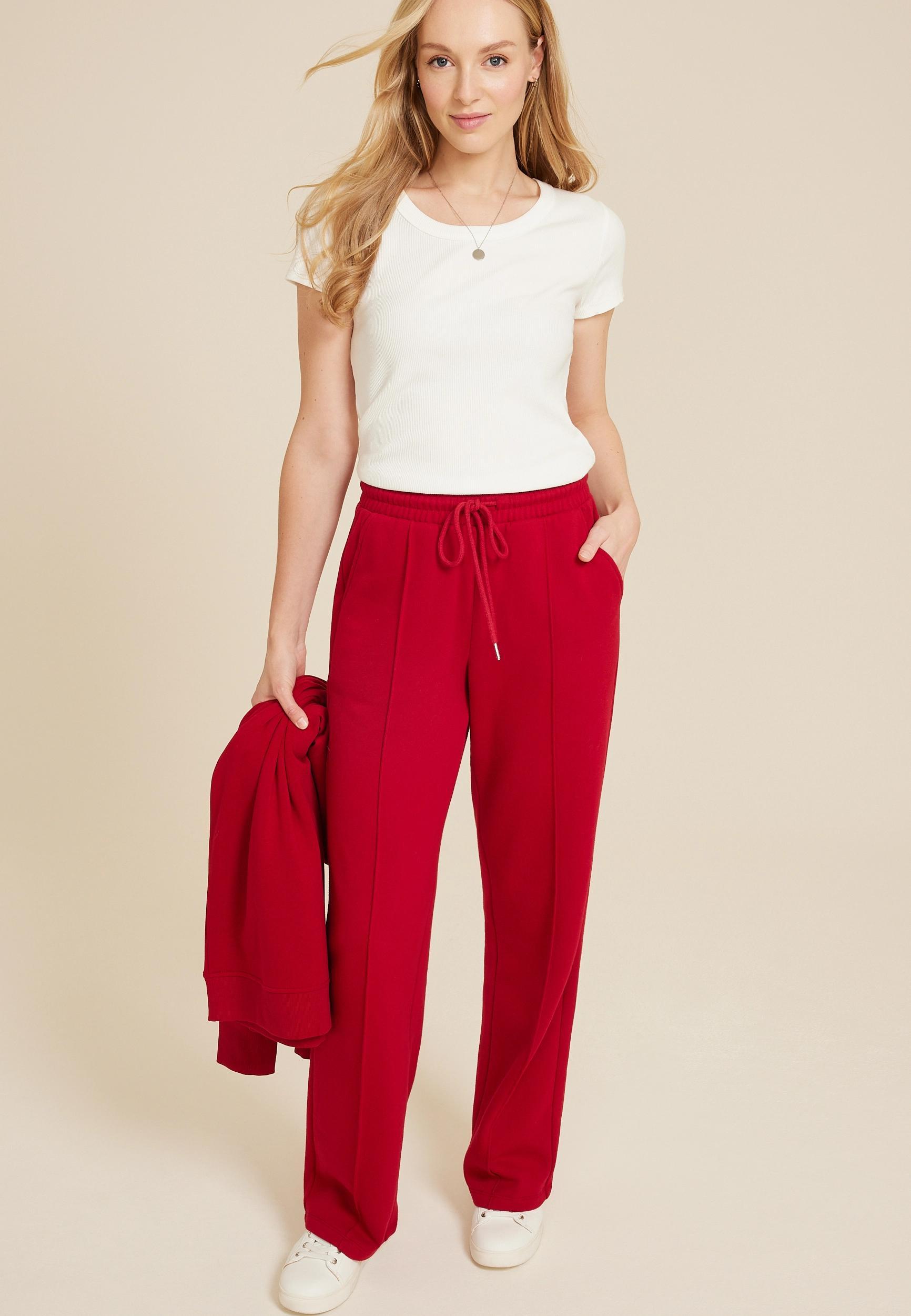 Maurices Womens High Rise Fleece Wide Leg Sweatpants Beige Size XX Large Product Image