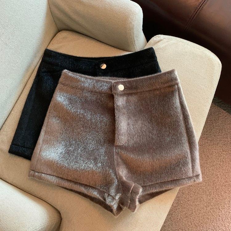 High Waist Plain Hot Pants Product Image