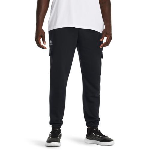 Under Armour Mens Essential Fleece Cargo Pants - Marine Od Green/White Product Image