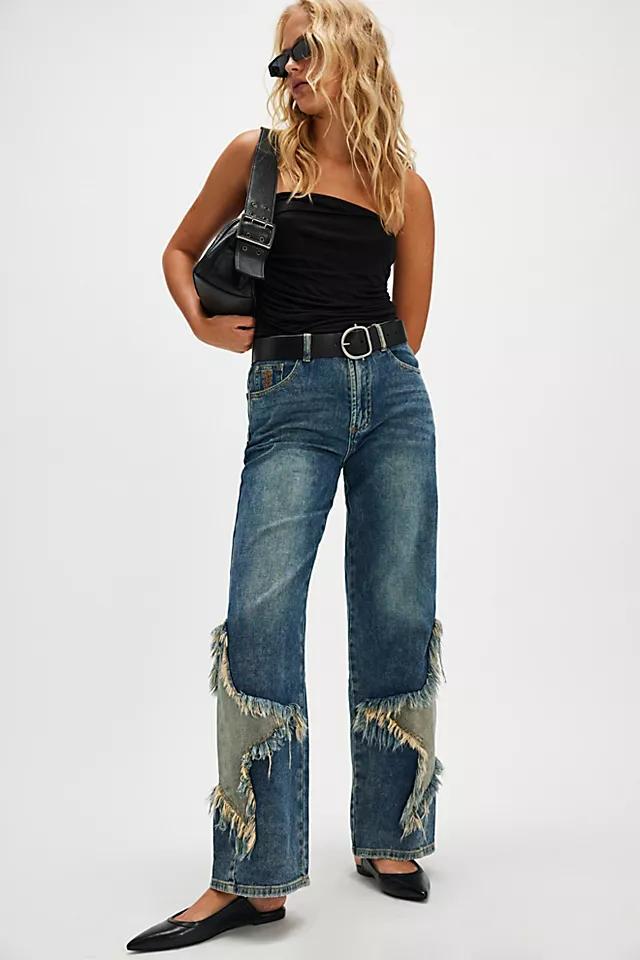 OneTeaspoon Jacksons Wide-Leg Star Jeans Product Image