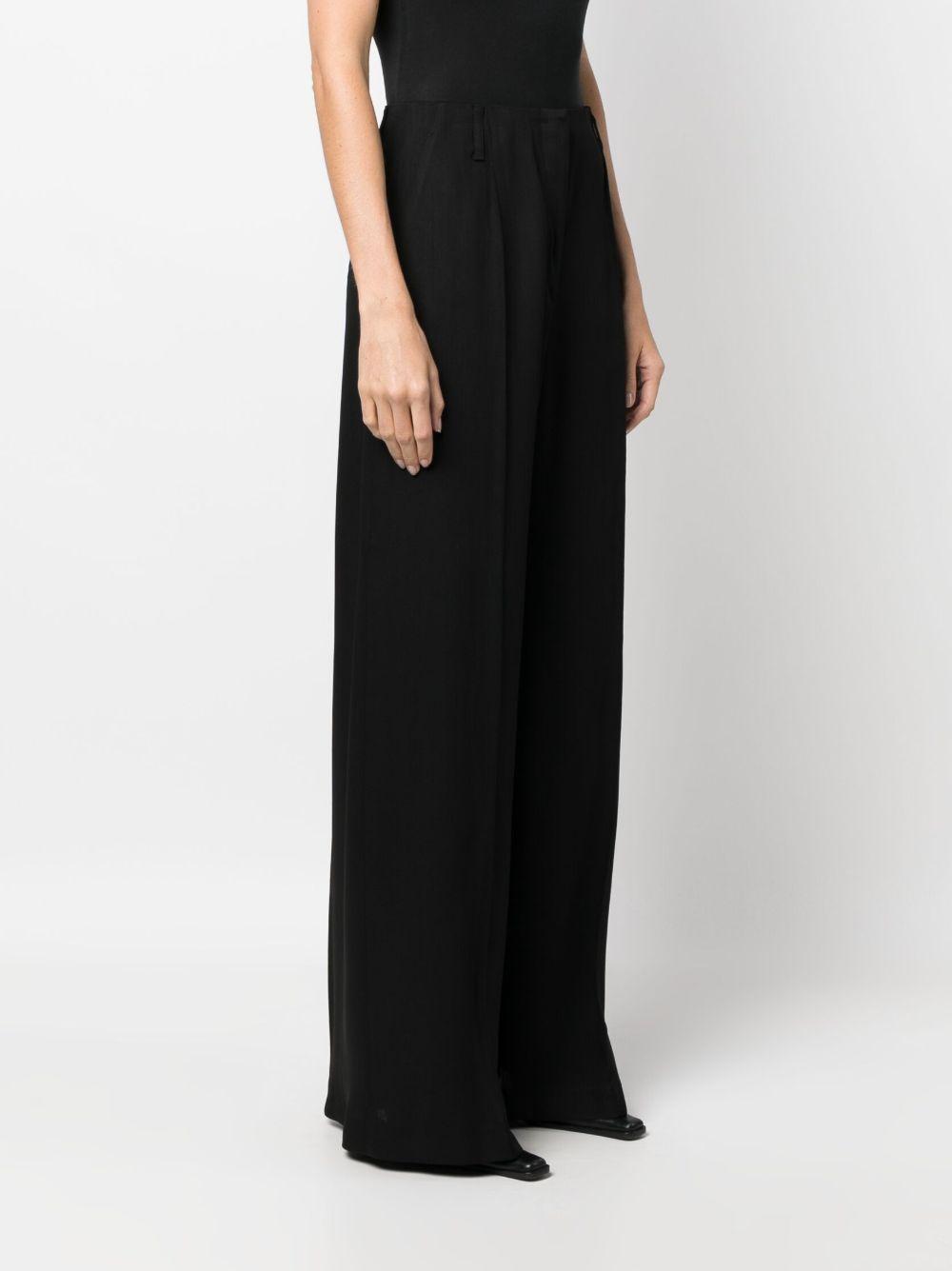 high-waisted wool-cotton palazzo pants Product Image