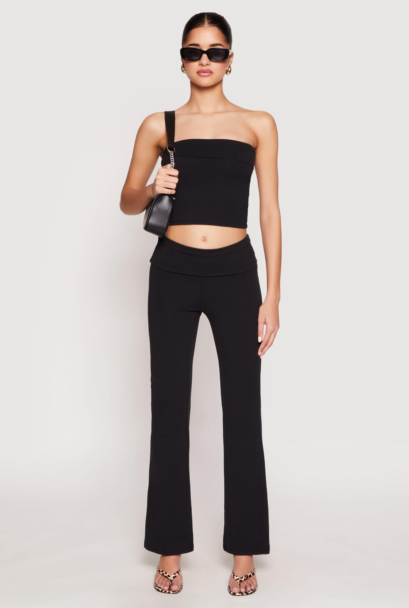 Womens Almost Famous Fold Over Waist Pants Product Image