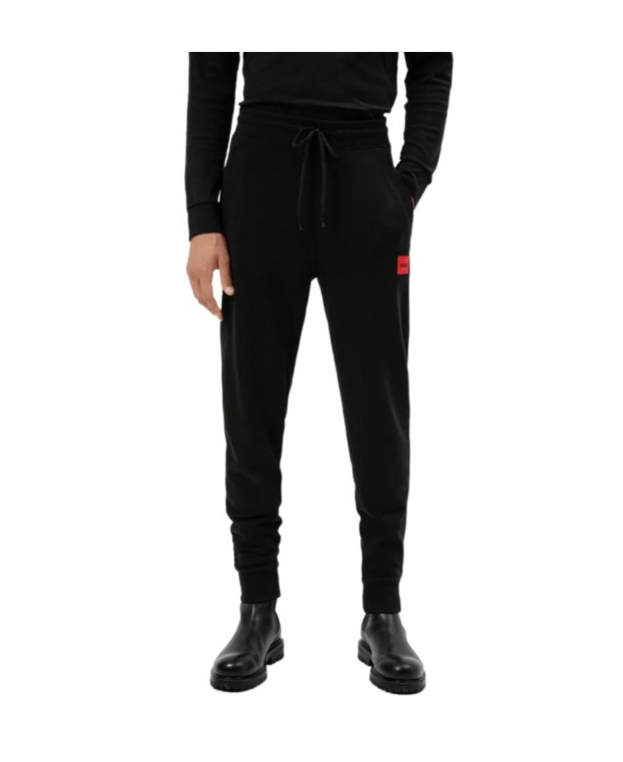 HUGO BOSS Logo-patch Cotton Track Pants In Black Product Image