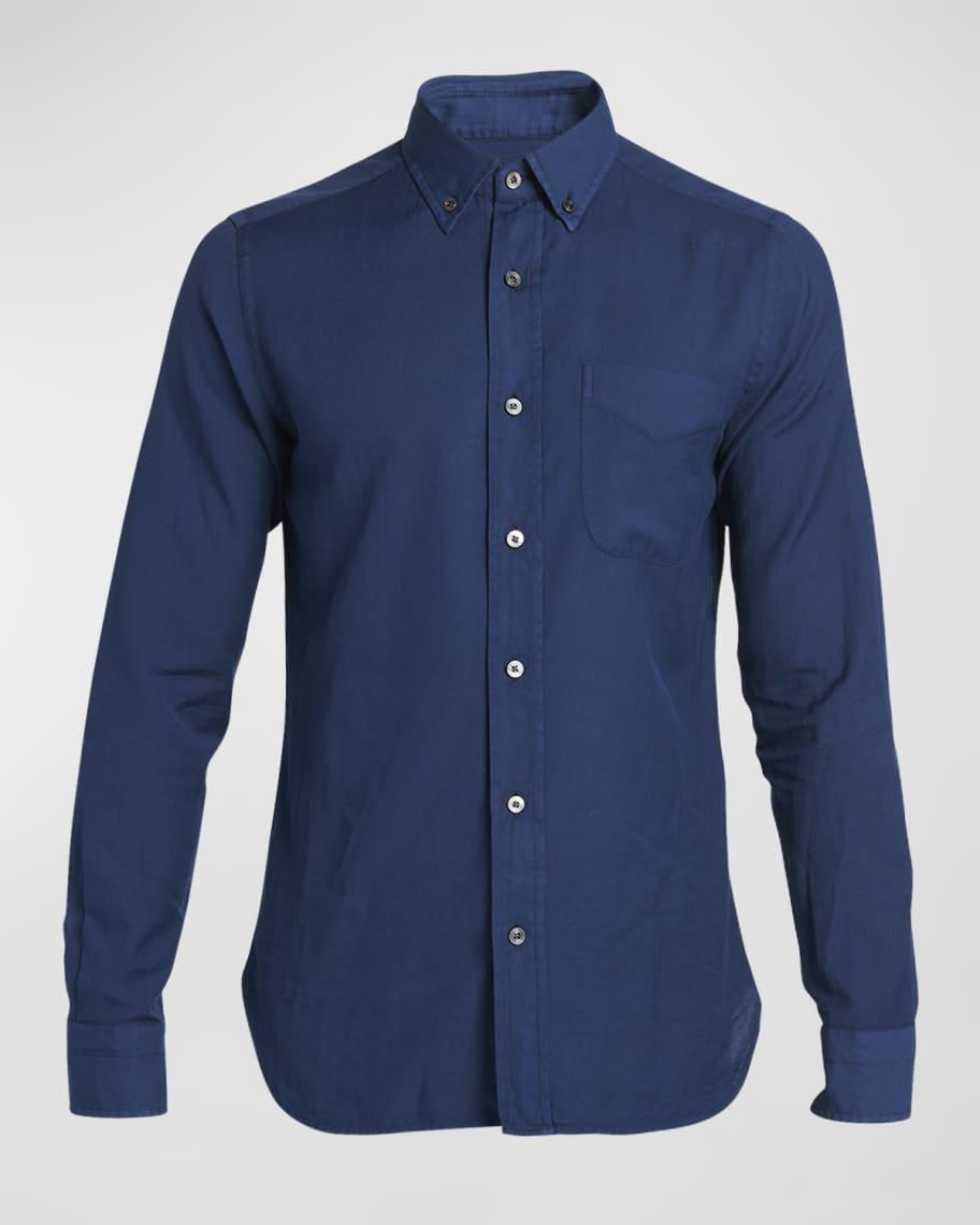 Mens Cotton-Cashmere Slim Fit Sport Shirt Product Image