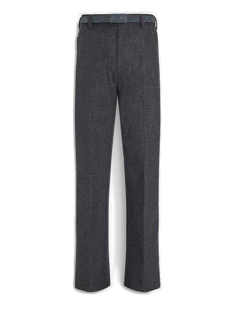 ZEGNA Dark Grey Wool And Cashmere Pants In Gris Foncé Product Image