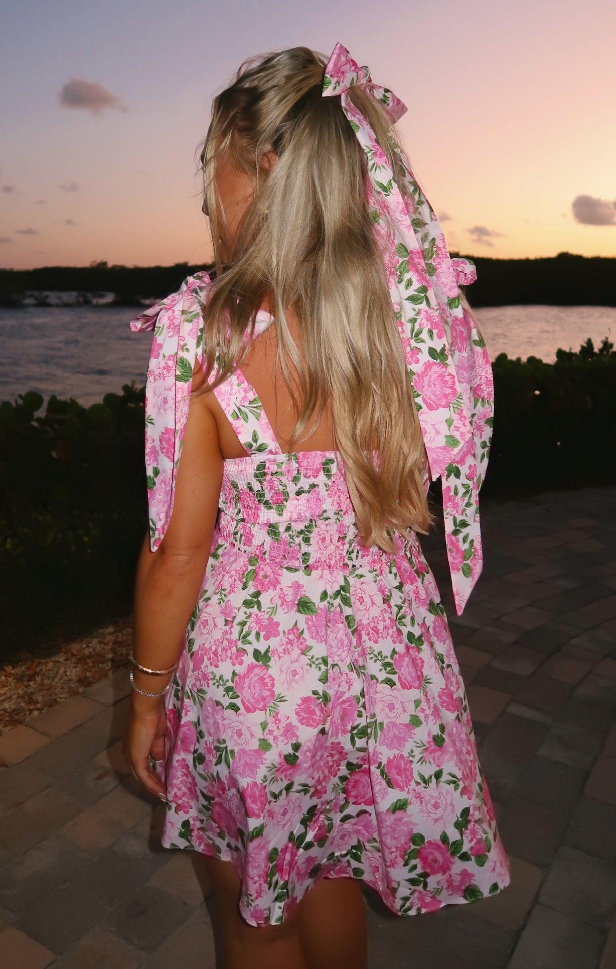 Claire Mini Dress ~ Cottage Floral Pink Product Image