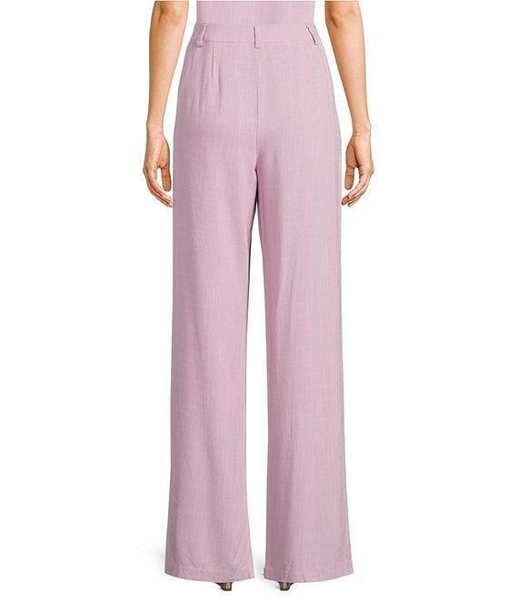 Sadie & Sage Linen Full Length Pleated Coordinating Trousers Product Image