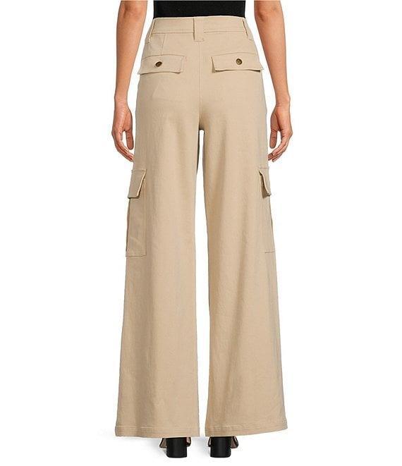 Trina Turk Hiden Cotton Twill Cargo Pocket Wide Leg Pants Product Image