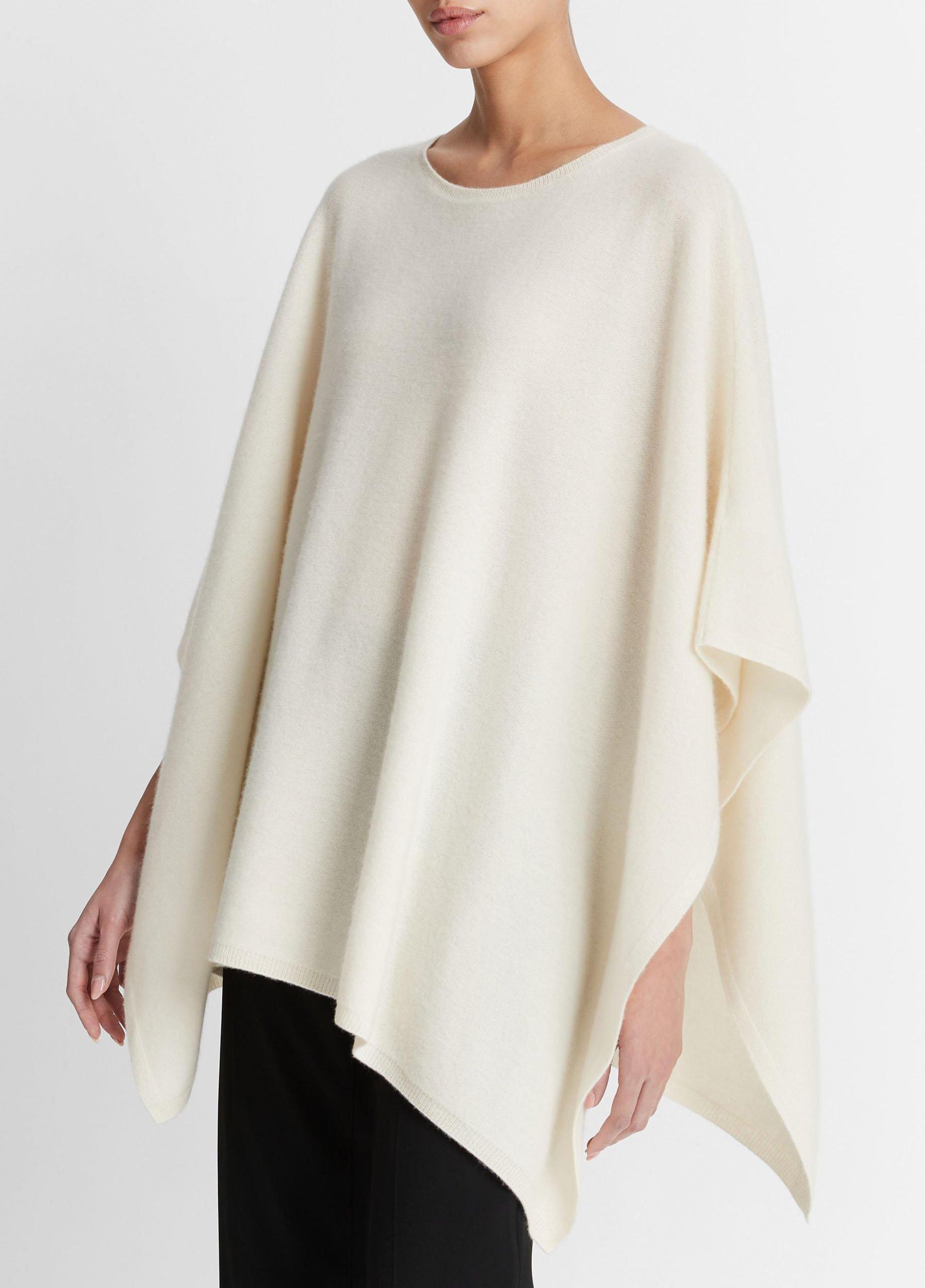 Womens Reverse-jersey Cashmere Boat-Neck Poncho, Dove Vince Product Image
