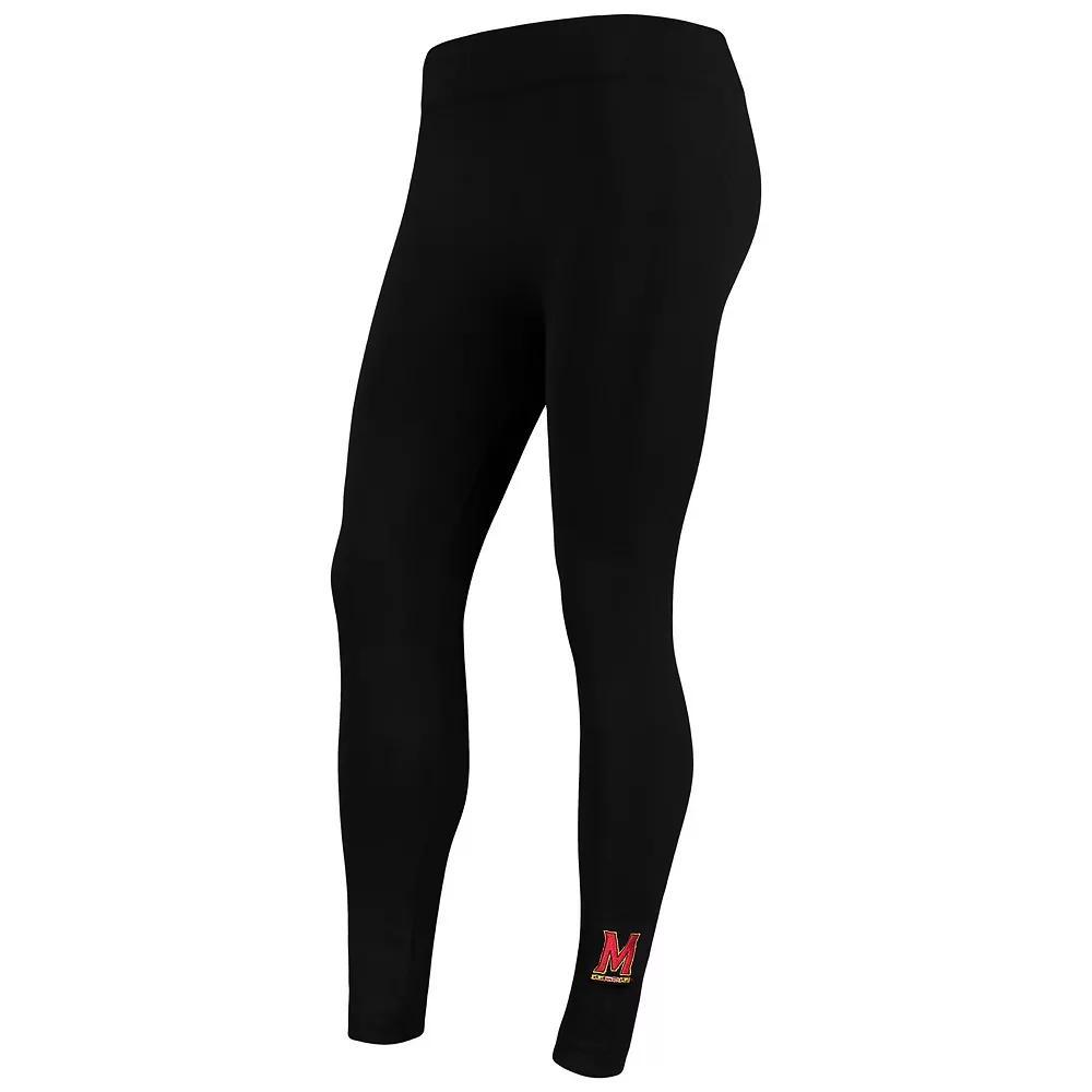 Women's ZooZatz Black Maryland Terrapins Fleece Leggings, Size: Small/Medium Product Image