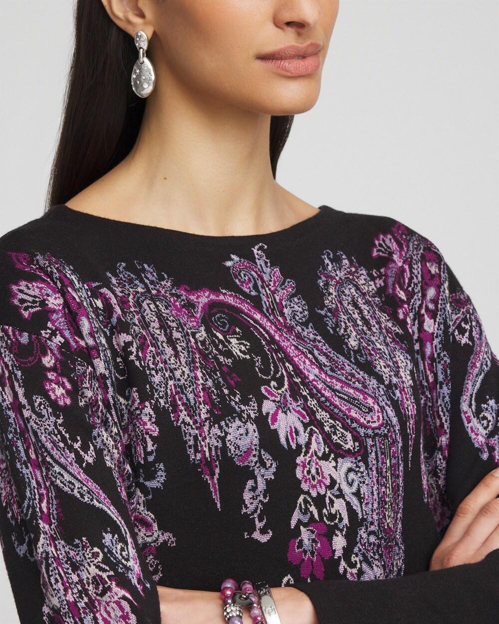 Jacquard Paisley Pullover Sweater Product Image