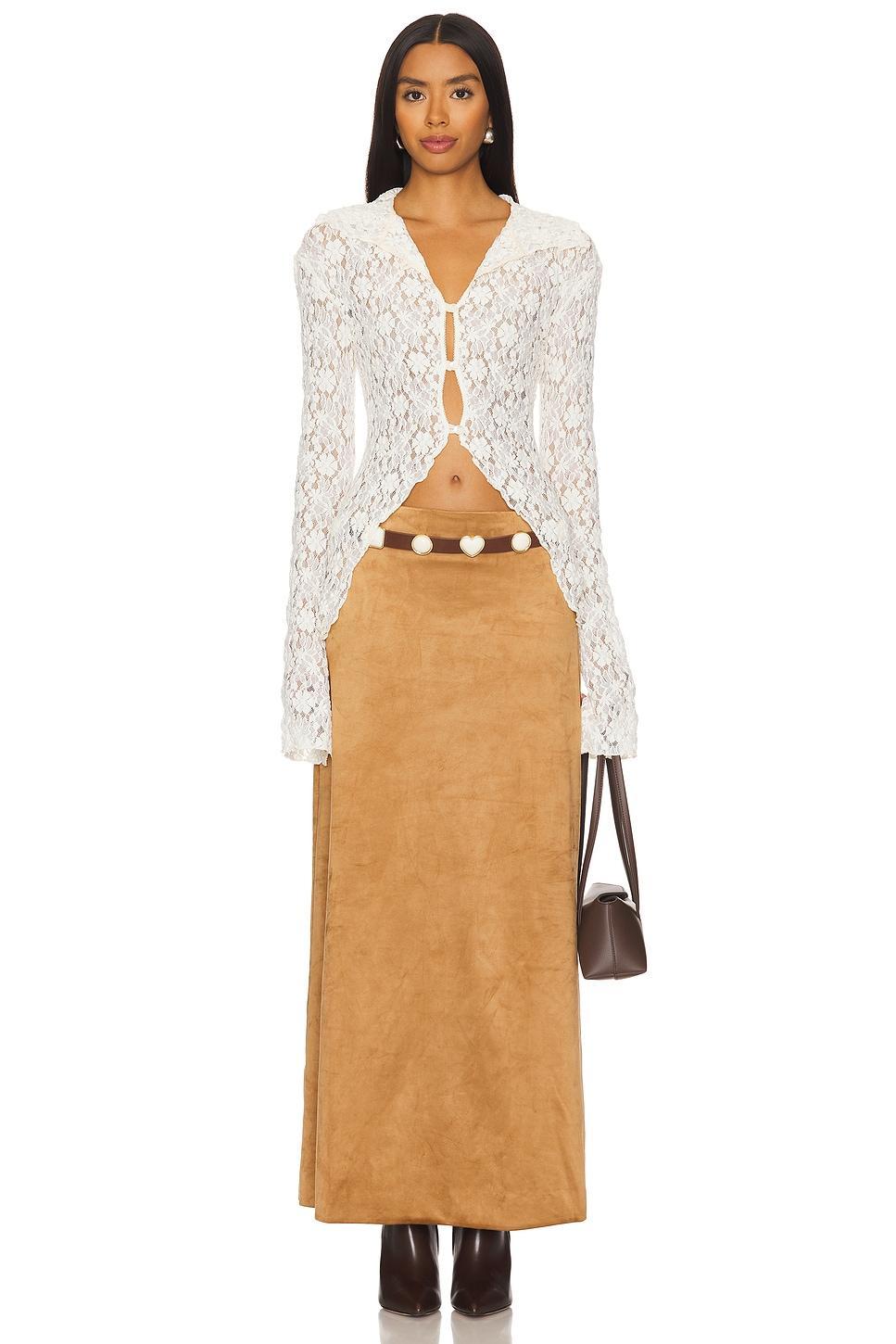 Brandy Faux Suede Maxi Skirt Tularosa Product Image