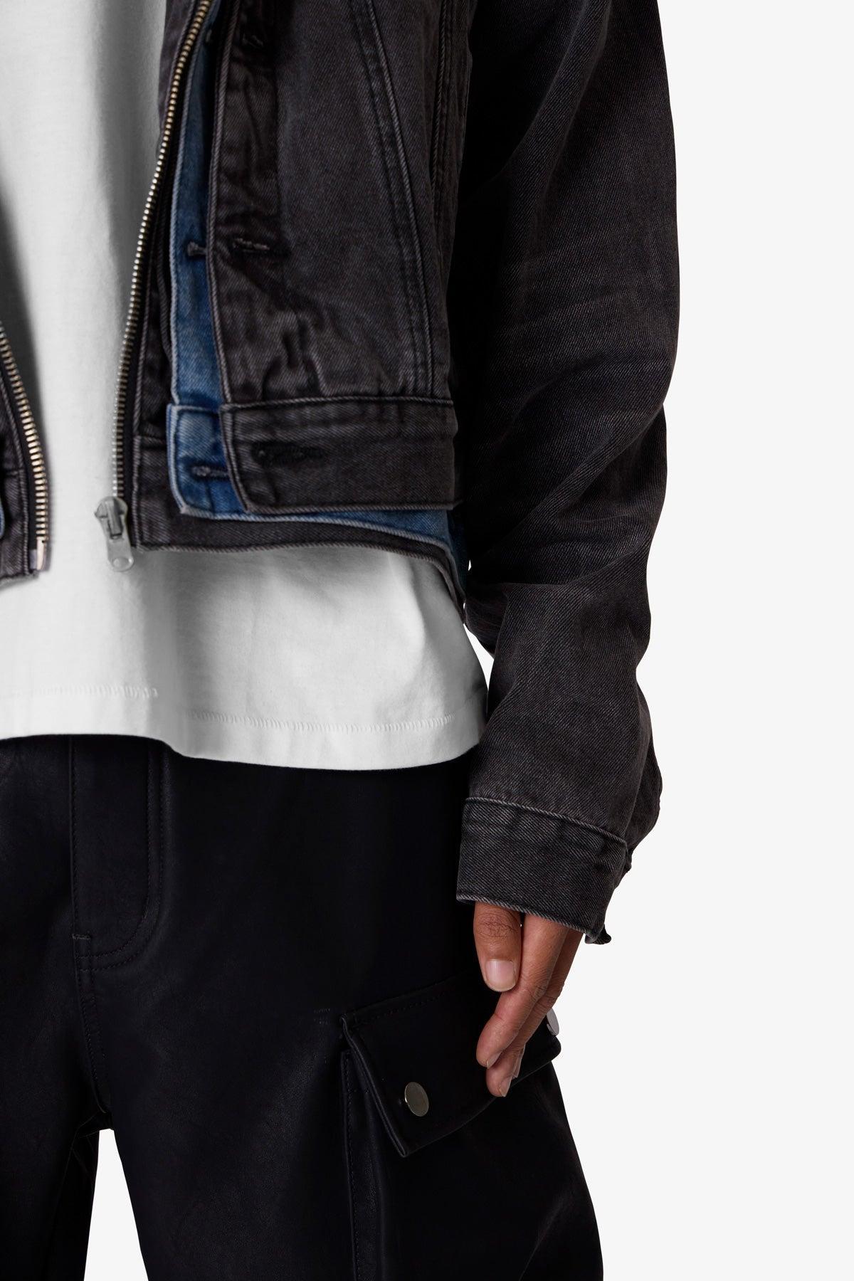 Triple Threat Trucker Jacket - Black/Blue Product Image