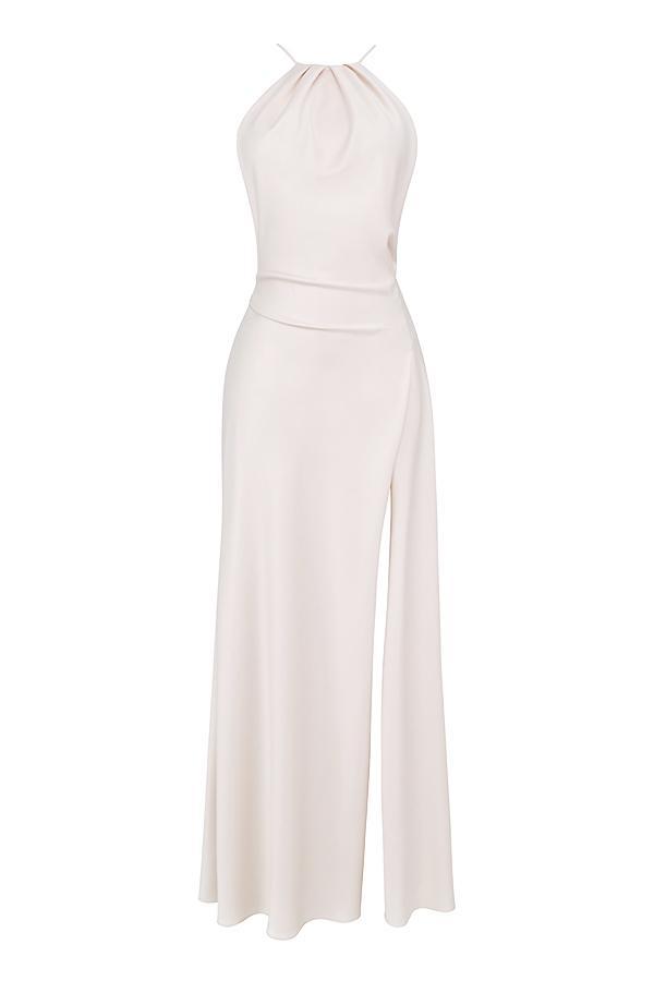 Zanab  ivory thigh slit maxi dress Product Image