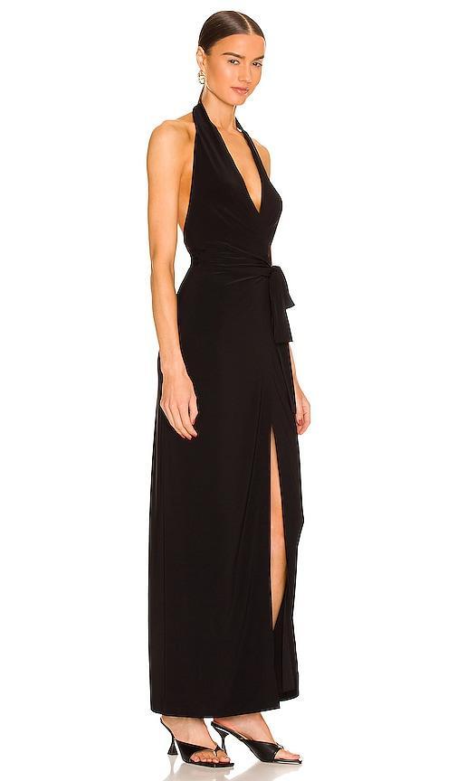 Norma Kamali Halter Wrap Gown Product Image