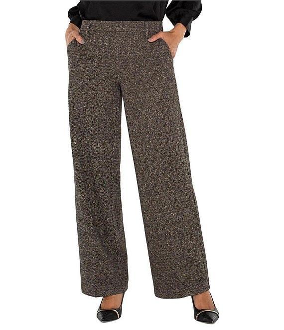 Liverpool Los Angeles Kelsey Herringbone Stretch Mid-Rise Wide Leg Trousers Product Image