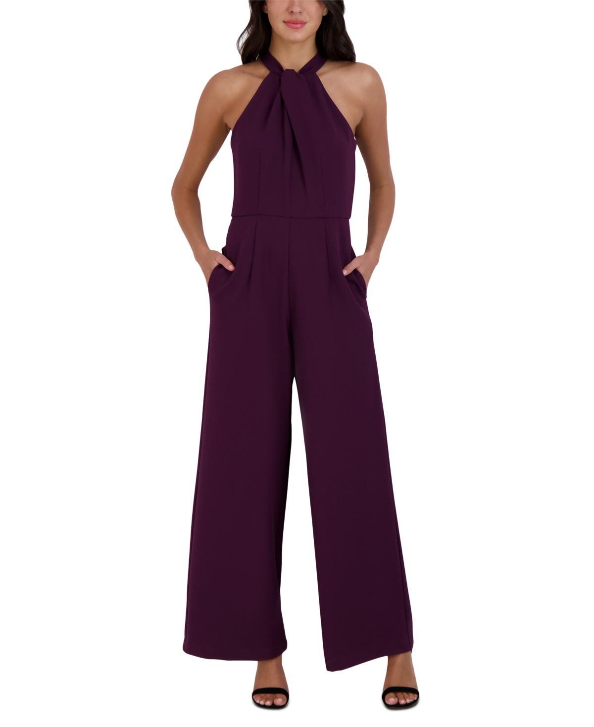 Julia Jordan Halter Twist Neck Sleeveless Pocketed Jumpsuit Product Image