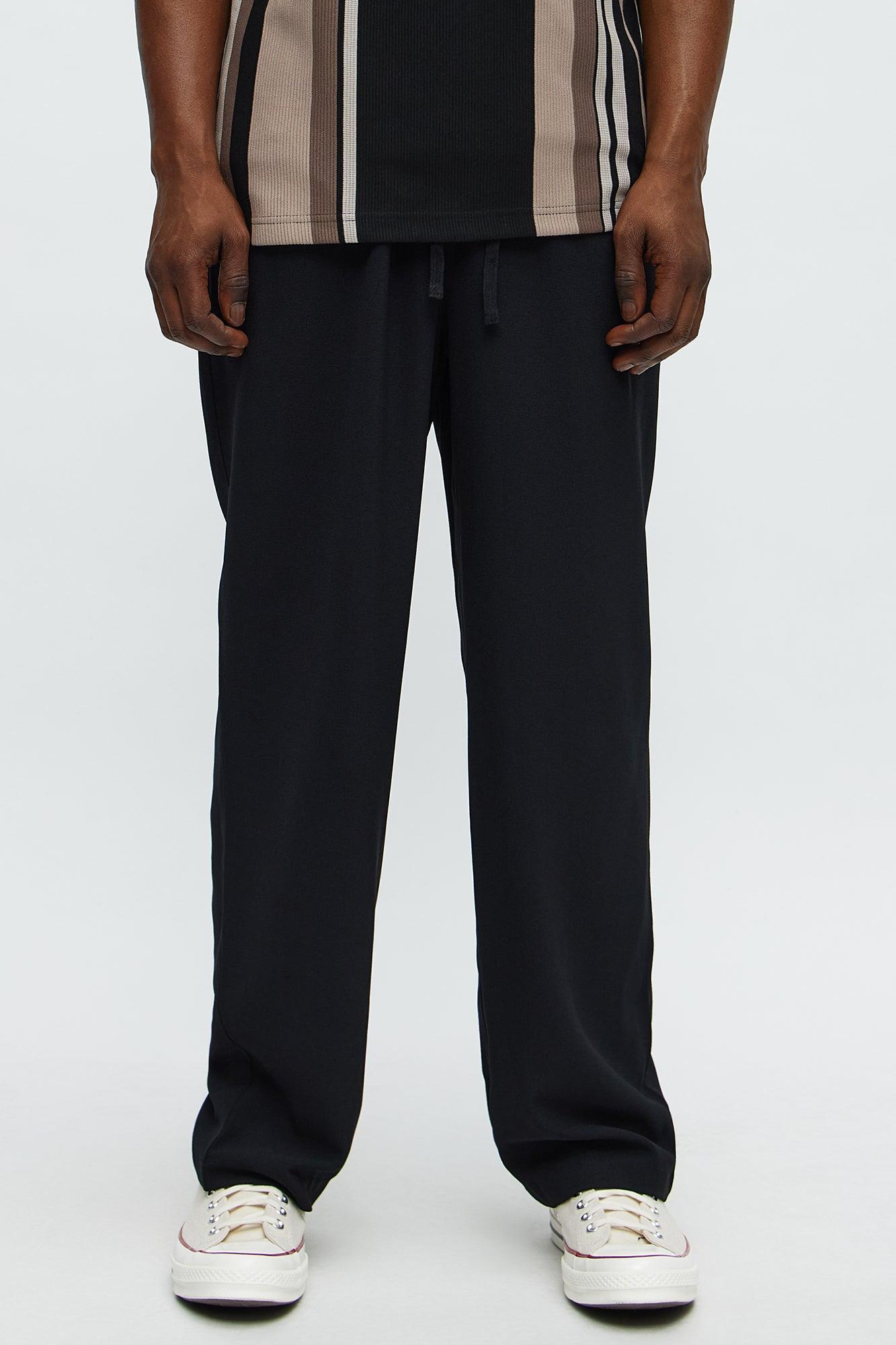 Golden Hour Straight Elastic Waist Trousers - Black Male Product Image