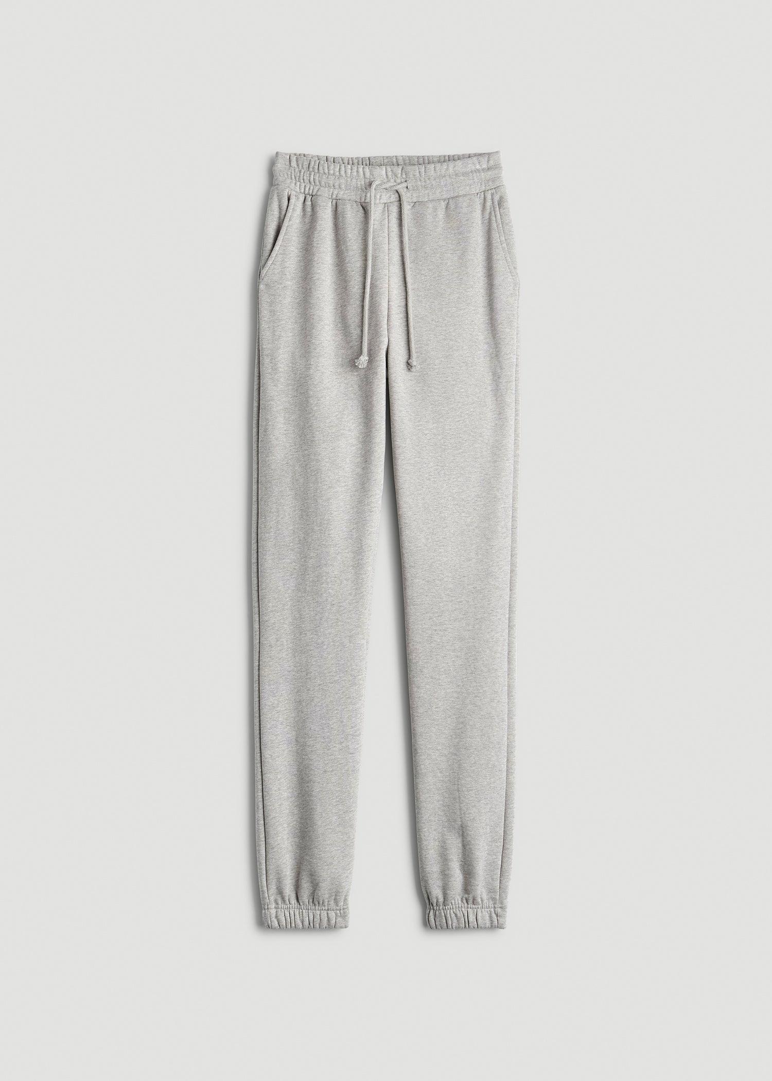 Wearever Fleece SLIM-FIT High-Waisted Women's Garment Dye Sweatpants in Grey Mix Product Image