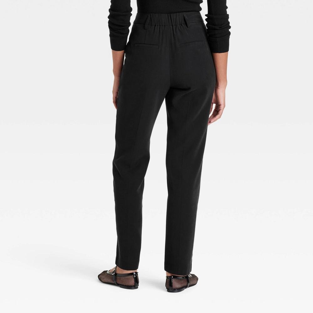 Womens High-Rise Stovepipe Trousers - A New Day Black 14 Product Image