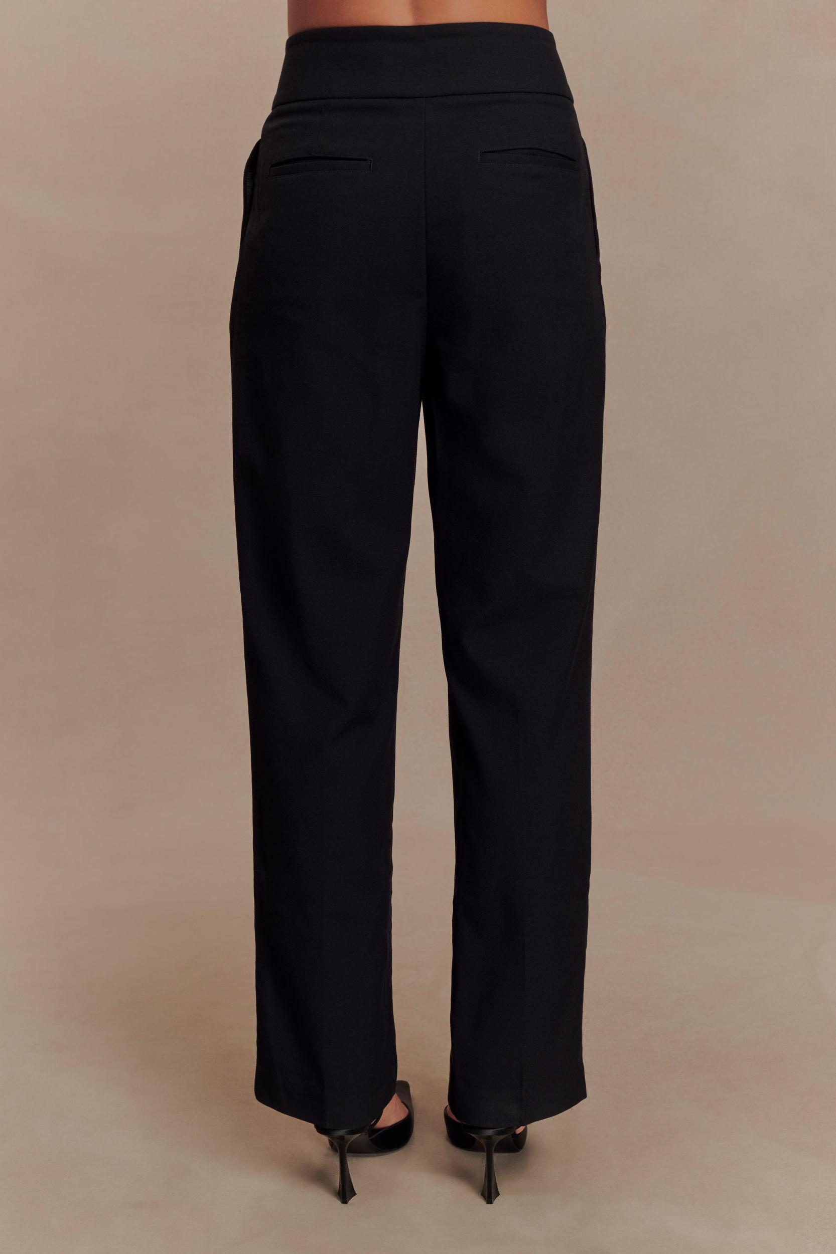 Penelope Pleated High Waisted Pants - Chocolate Product Image
