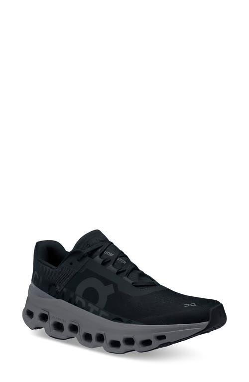 On Womens On Cloudmonster - Womens Running Shoes Black/Magnet Product Image