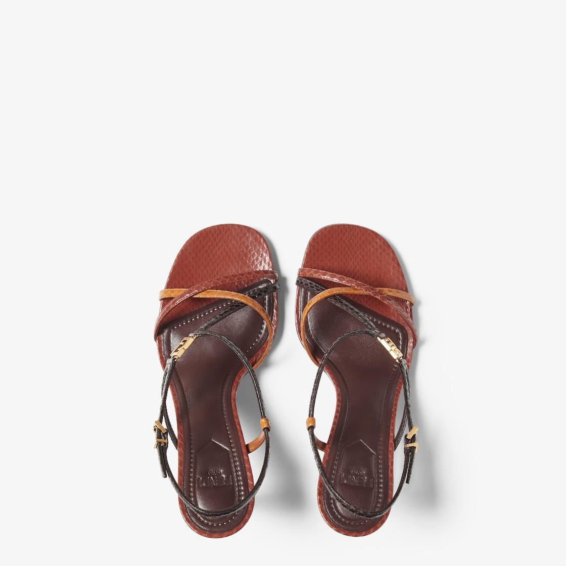 Fendi FFoldMulticolor metallic ayers high-heeled sandals Product Image