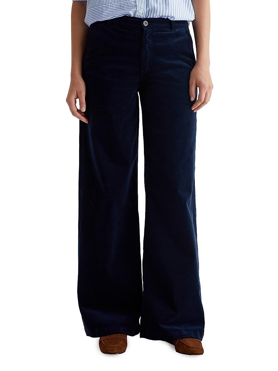 Womens Stella Mid-Rise Corduroy Palazzo Pants Product Image