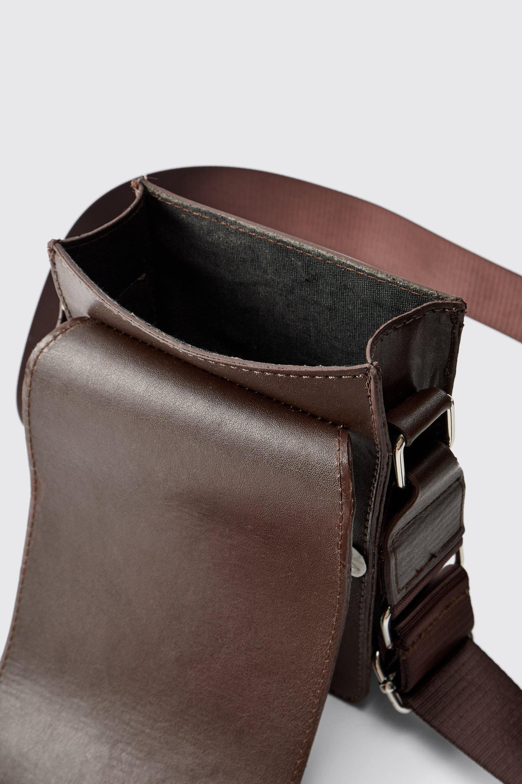 PU Diamond Cross Bag | boohooMAN USA Product Image