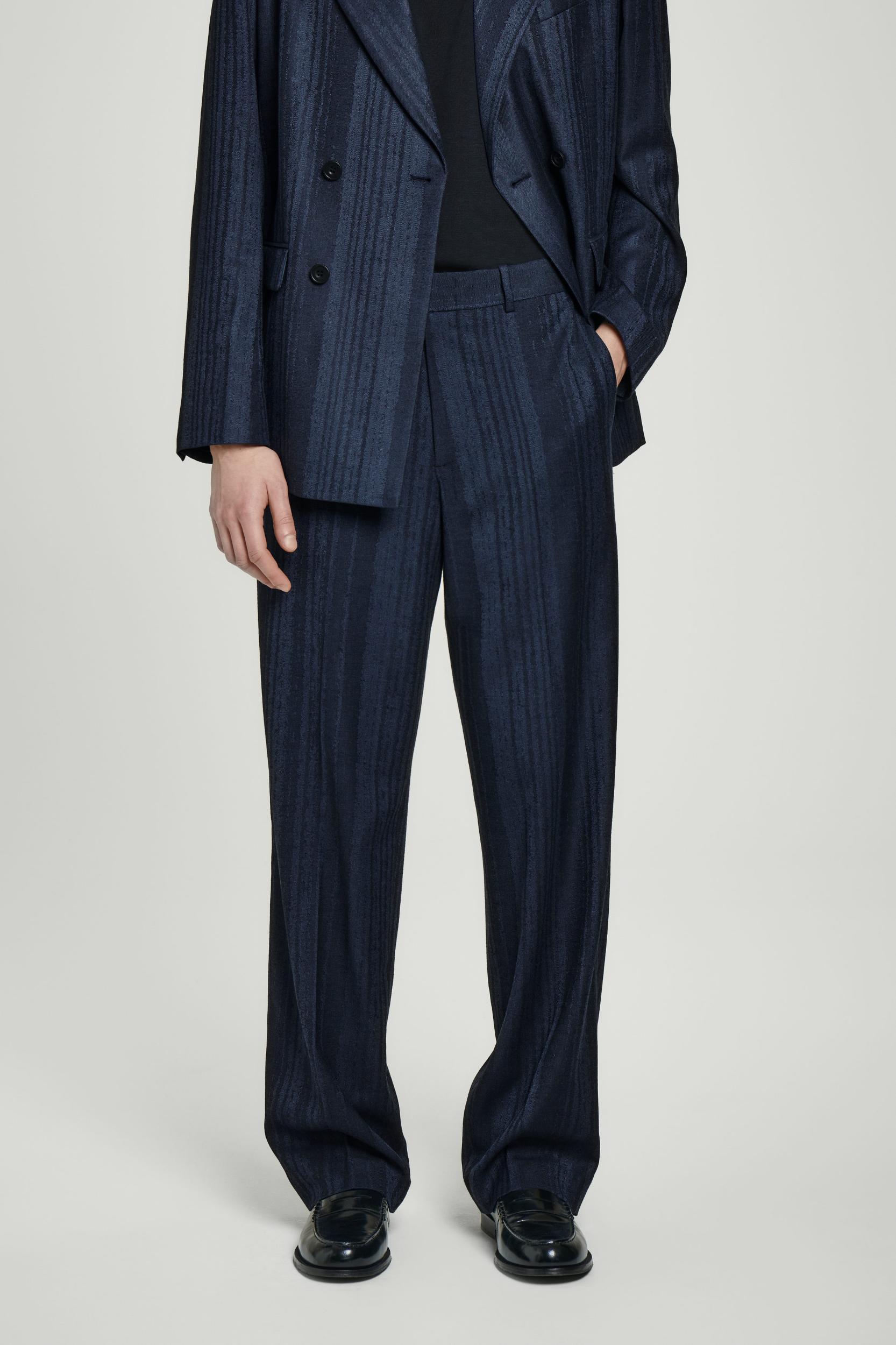 JACQUARD STRAIGHT-LEG PANTS Product Image