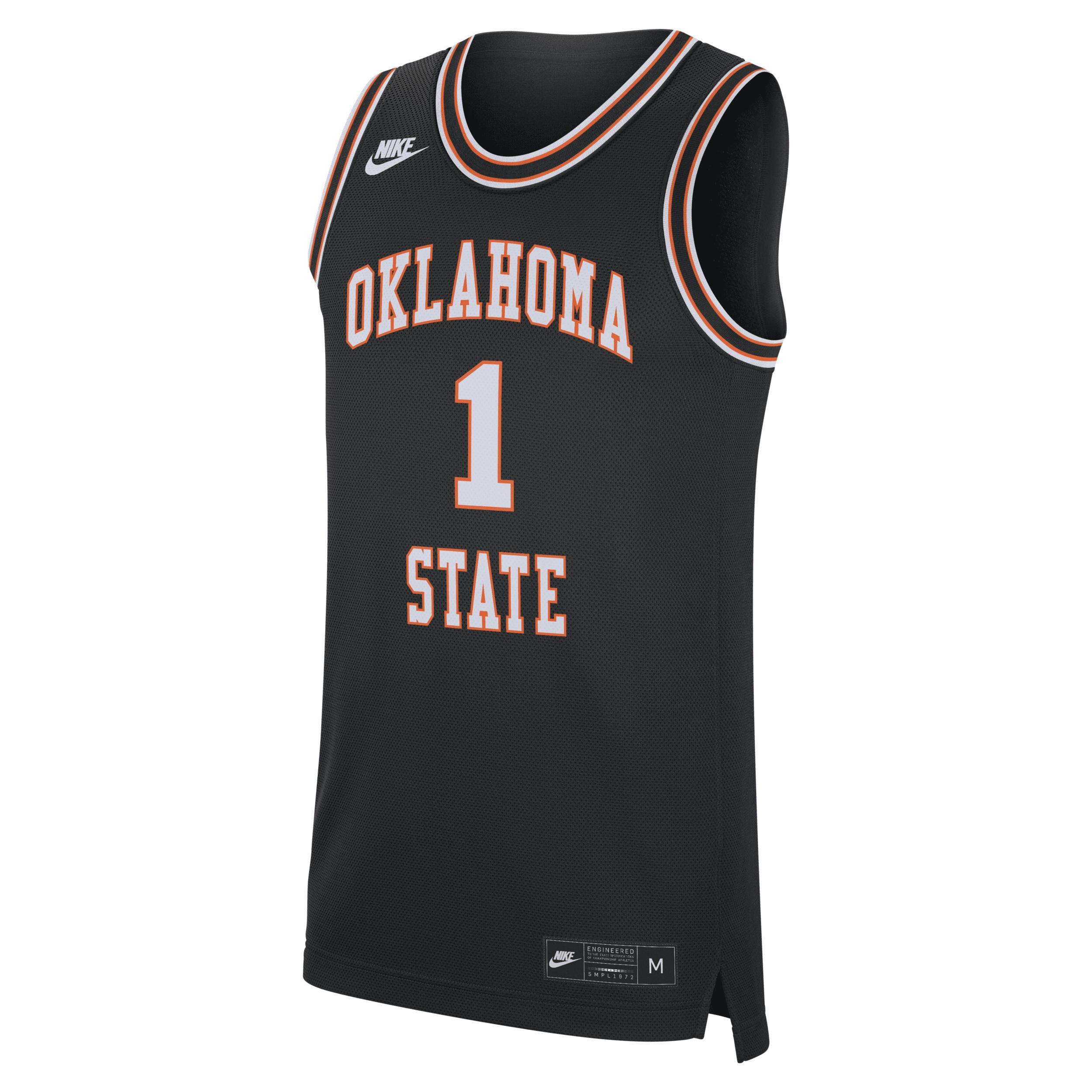 Men's Nike #1 Black Oklahoma State Cowboys Retro Replica Basketball Jersey, Size: Medium Product Image