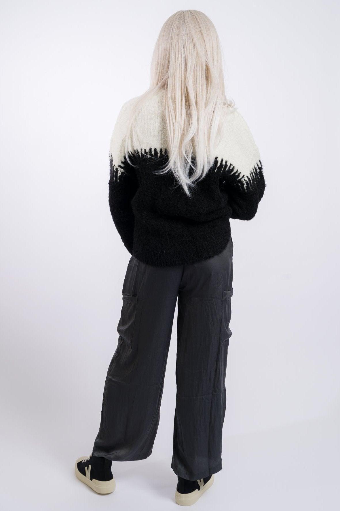 Grade & Gather Satin Cargo Pants - Dark Slate Product Image