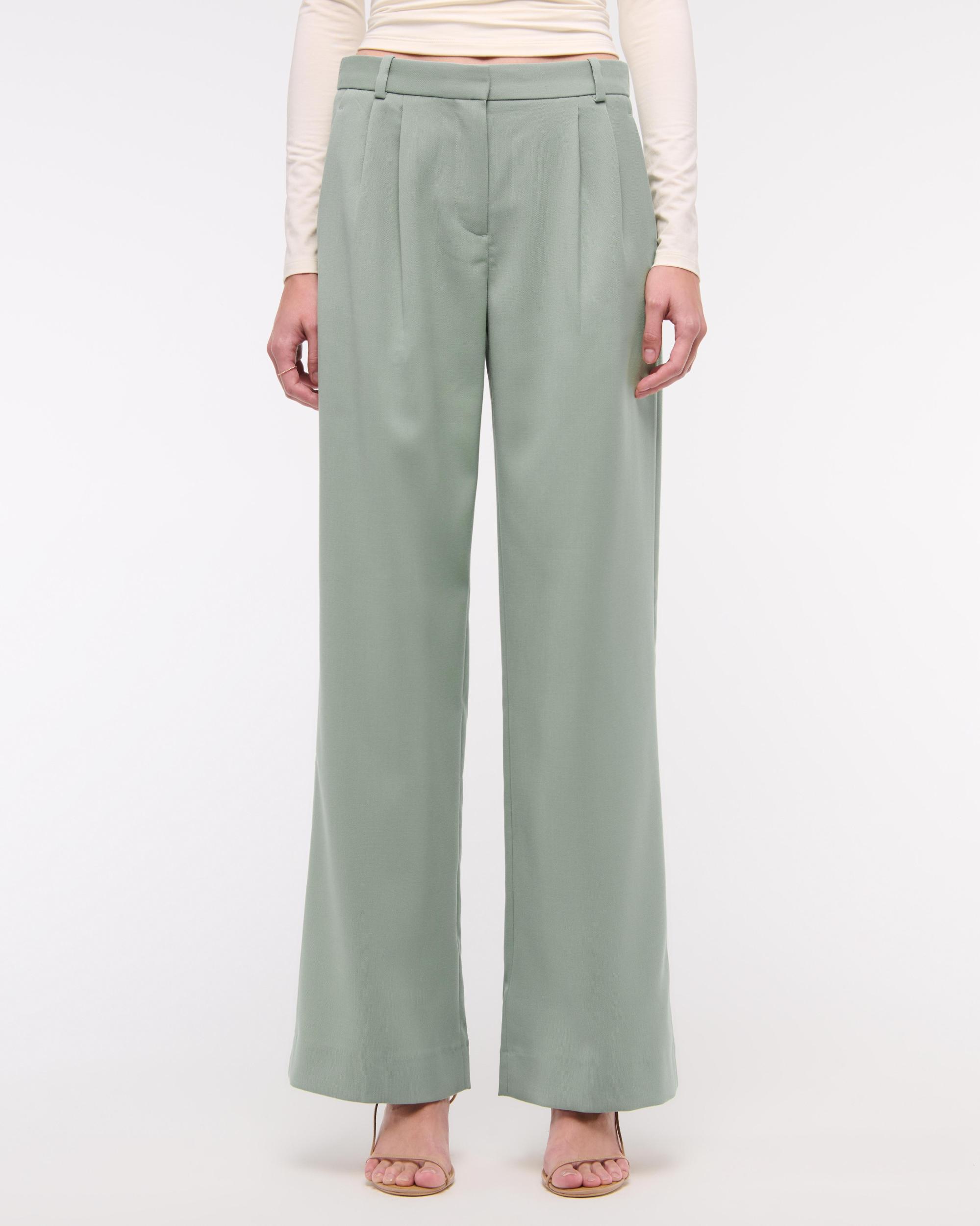 A&F Sloane Low Rise Tailored Wide Leg Pant Product Image