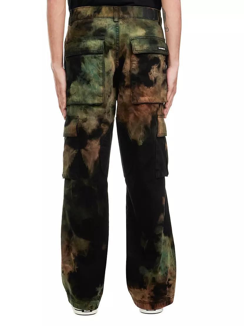 Tie-Dye Denim Cargo Pants Product Image