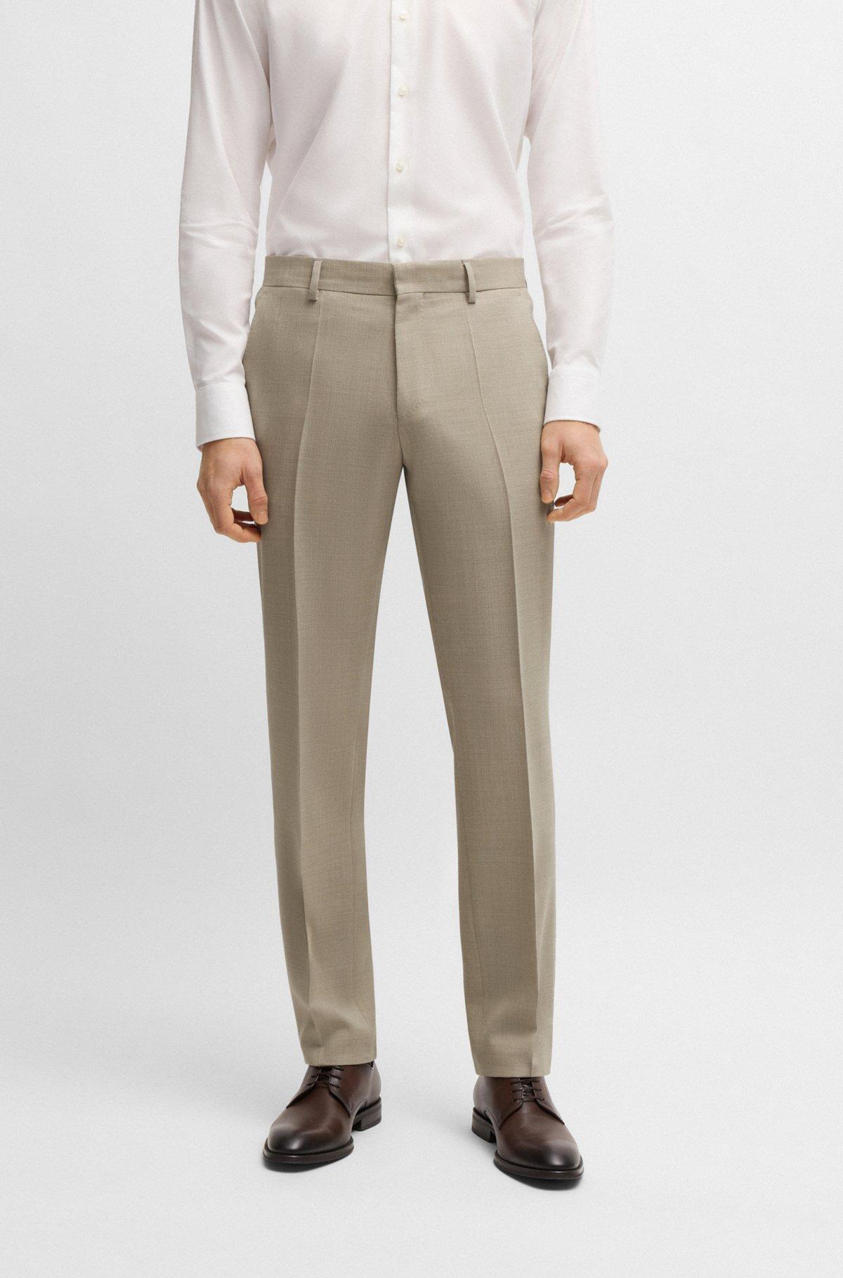 Slim-fit three-piece suit in patterned wool Product Image