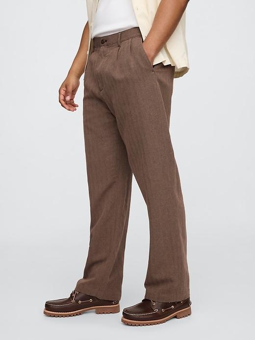 Linen-Cotton '90s Loose Pleated Khakis Product Image