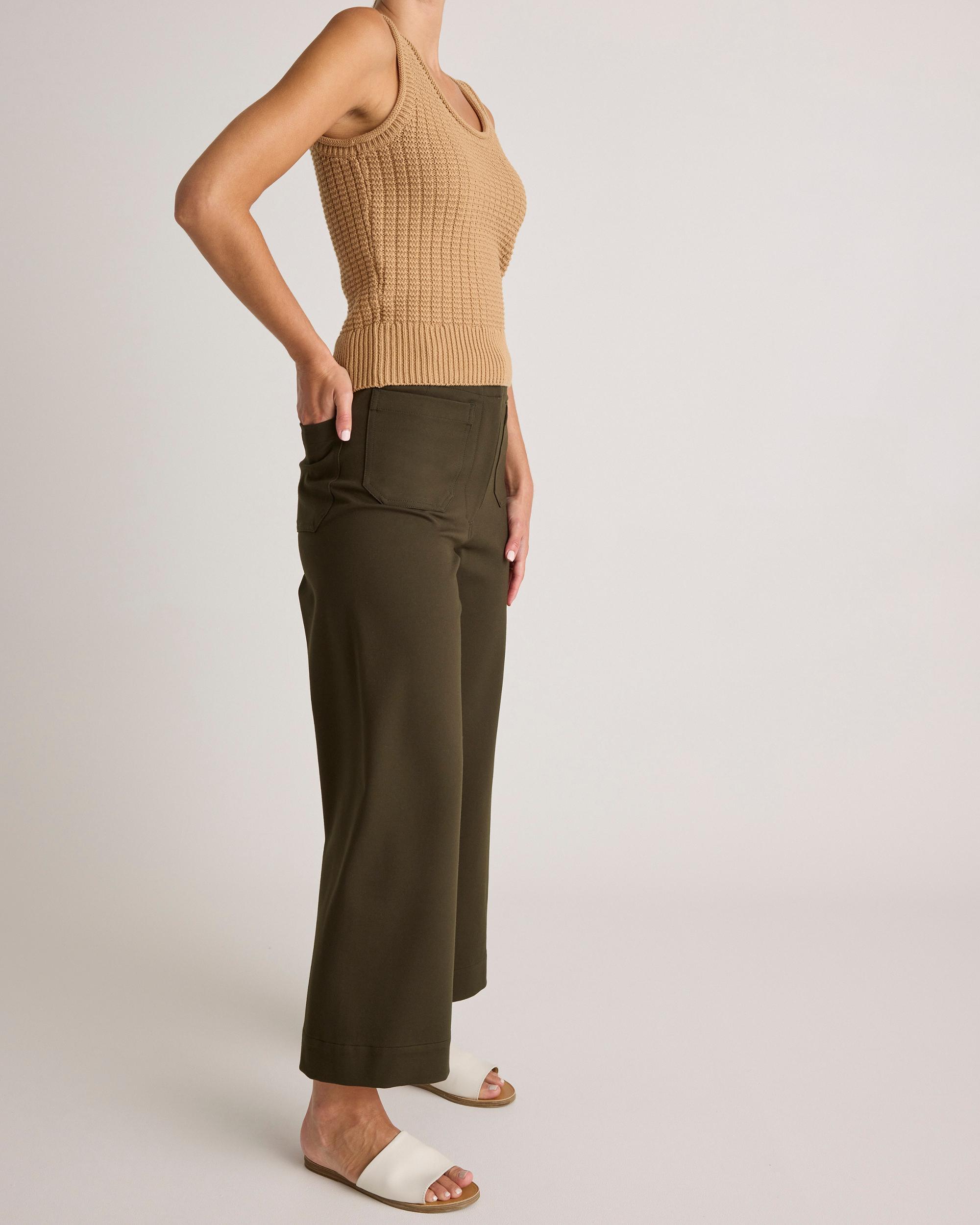 Quince | Women's Ultra-Stretch Ponte Cropped Wide Leg Pants Rayon Product Image
