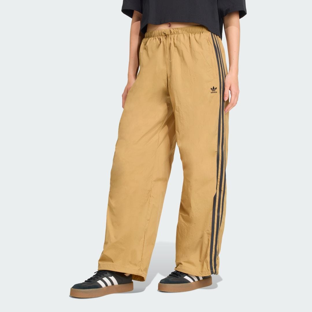 adidas 3-Stripes Woven Parachute Pants Cardboard 2XS Womens Product Image