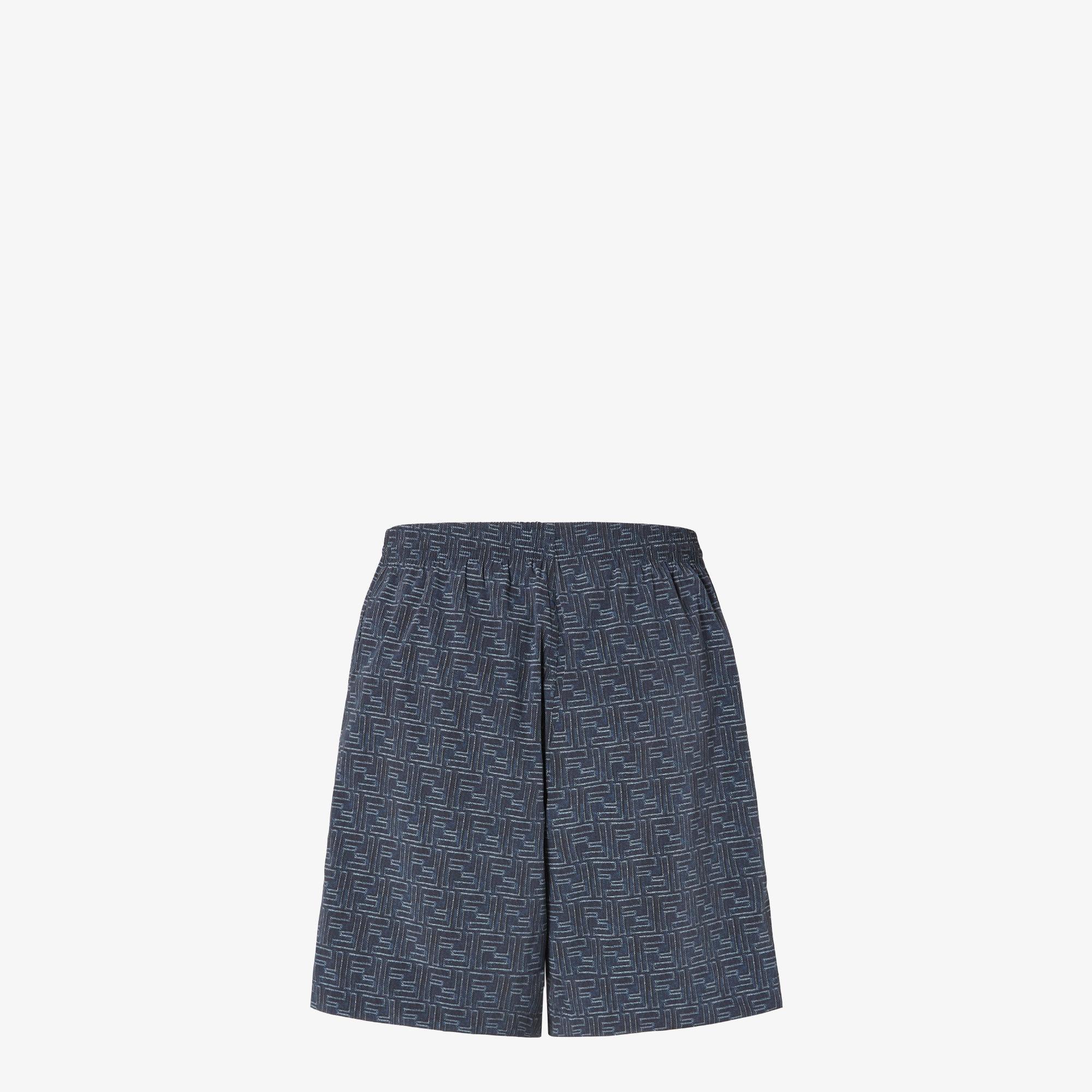 Swim ShortsDenim-effect blue FF nylon shorts Product Image