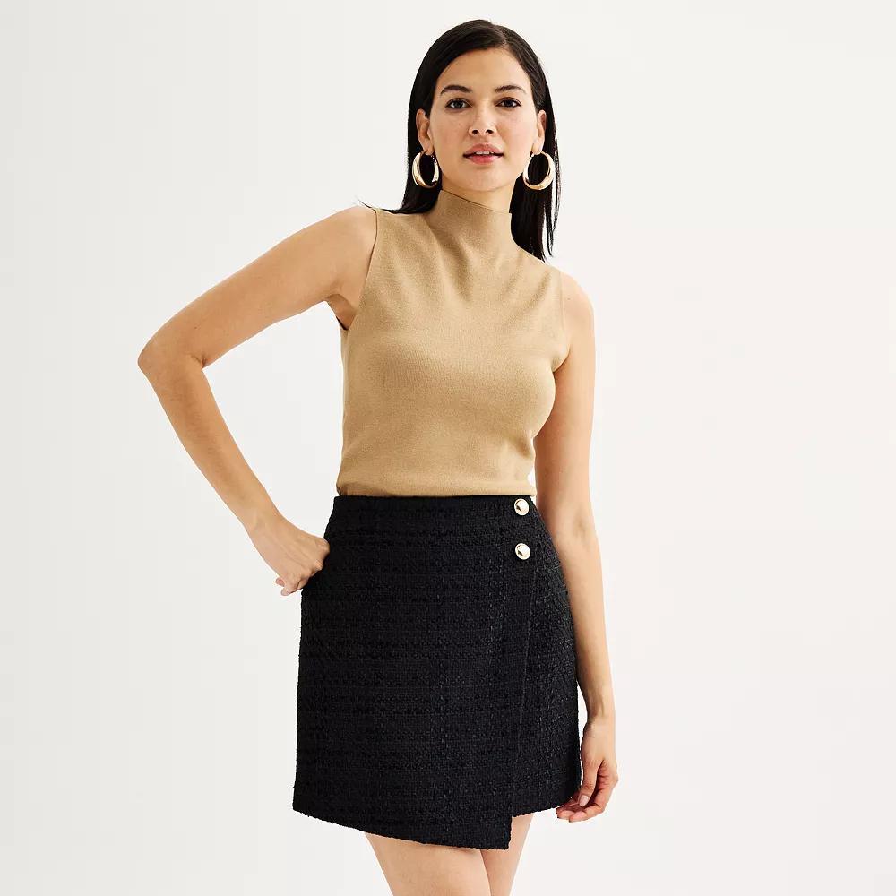 Women's Nine West Mockneck Sleeveless Sweater, Size: XS, Elmore Product Image