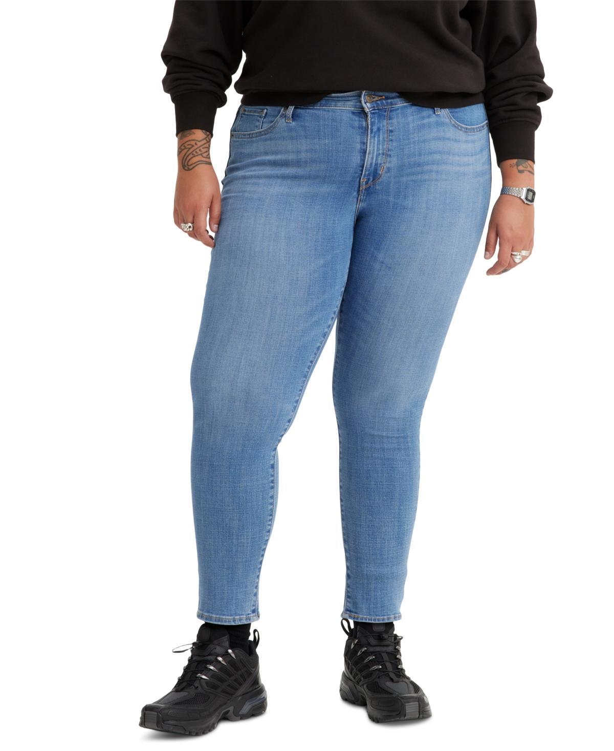 Plus Size Levis 711 Skinny Jeans, Womens Blackened Grey Product Image