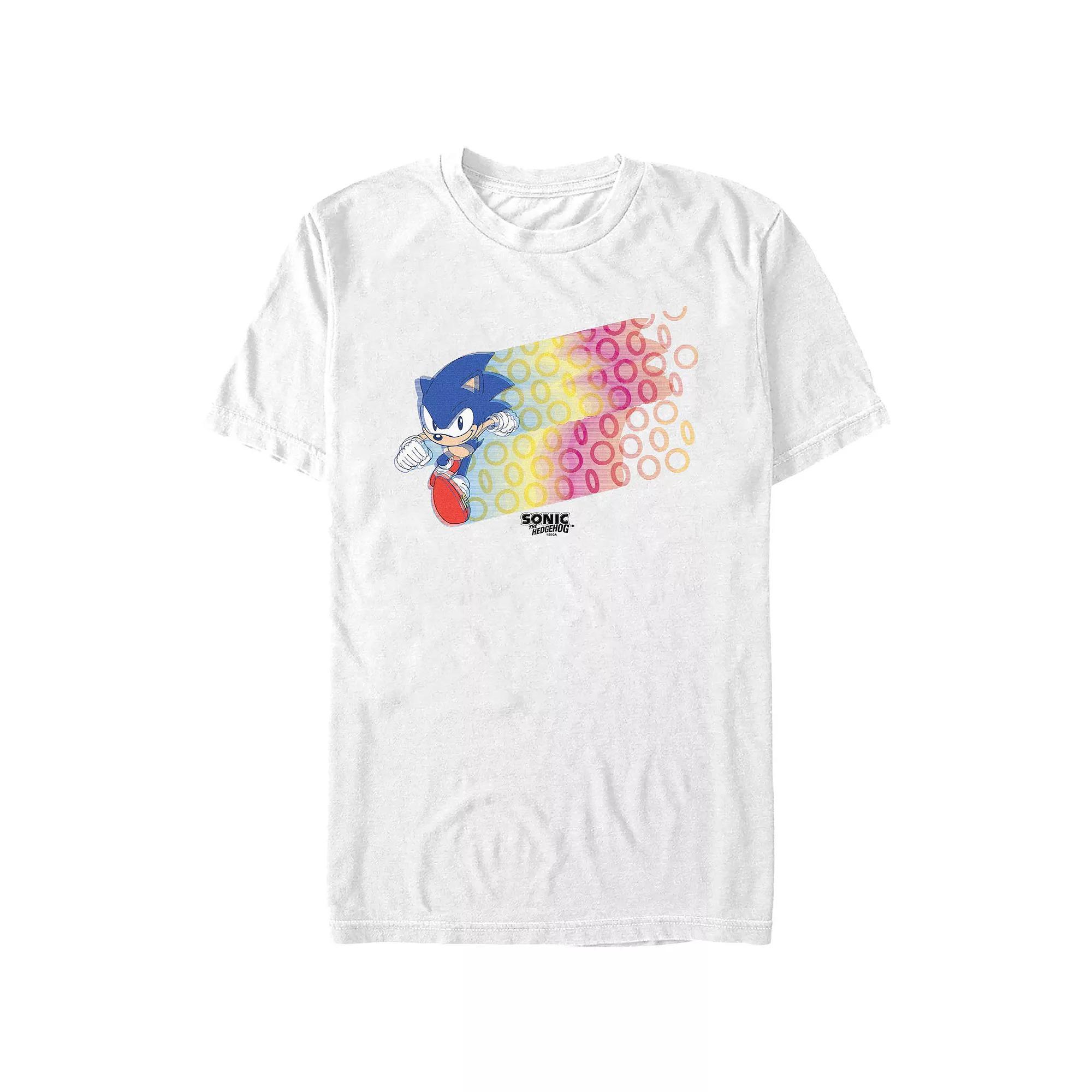 Men's Sonic The Hedgehog Ring Runner Graphic Tee, Size: 4XL Tall, White Product Image