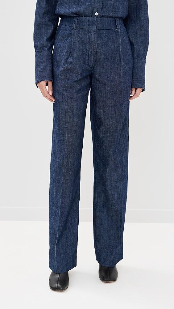 Another Tomorrow Chambray Relaxed Wide Leg Pants | Shopbop Product Image