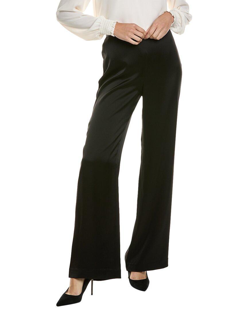 ST JOHN Kate Satin Wide-leg Pants In Black Product Image