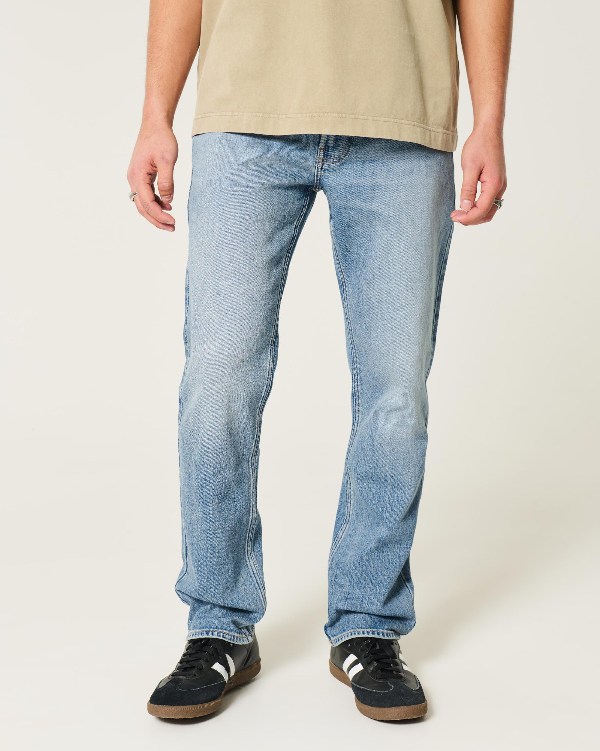 Light Wash Slim Straight Jeans Product Image